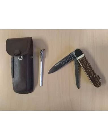 COUTEAU SIMBATEC "CORNE" GAINE CUIR / 57620